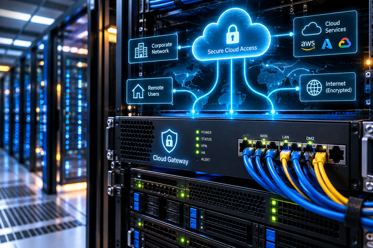 Network gateway appliance representing VPN and remote-access infrastructure.
